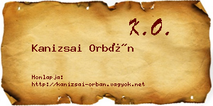 Kanizsai Orbán névjegykártya
